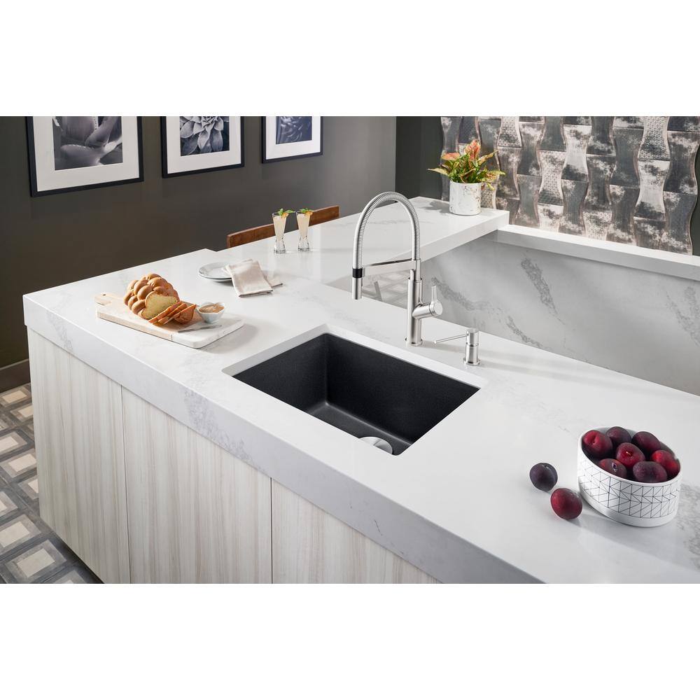 Anthracite 27" Single Bowl Stone Undermount Kitchen Sink