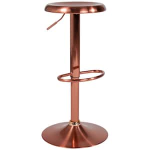 31 in. Adjustable Height Rose Gold Bar Stool