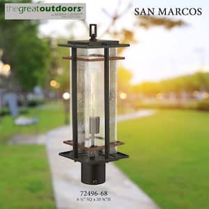 San Marcos 1-Light Sand Coal and Antique Copper Outdoor Post Mount