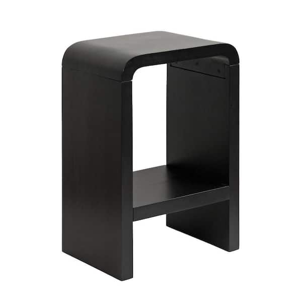 Reddy 16 in. Black U-Shaped Solid Wood End Table