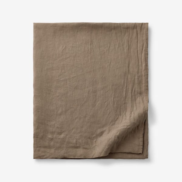 The Company Store Legends Hotel Pine Solid Washed Linen Queen Flat Sheet