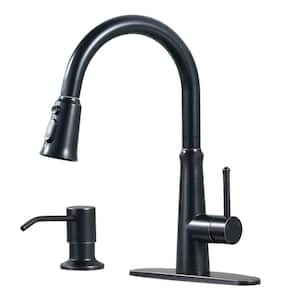 Single-Handle Pull Down Sprayer Kitchen Faucet Soap Dispenser Stainless Steel in Oil Rubbed Bronze