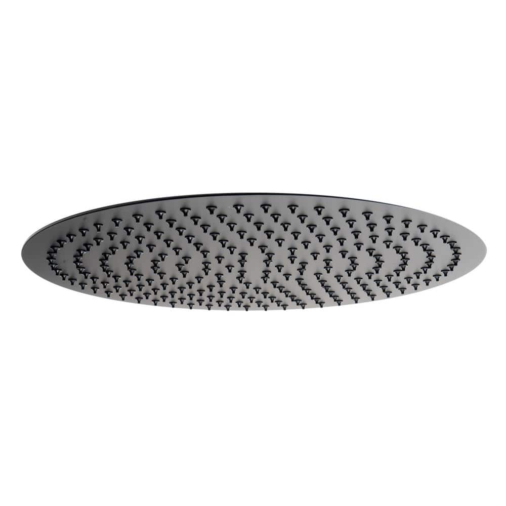 16" Black Matte Stainless Steel Ultra-Thin Rain Shower Head