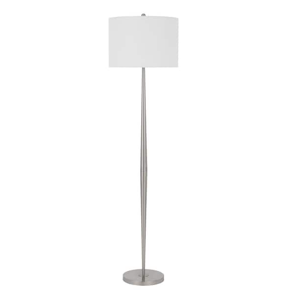 CAL Lighting 62 in. Brushed Steel Metal Indoor Floor Lamp with Shade