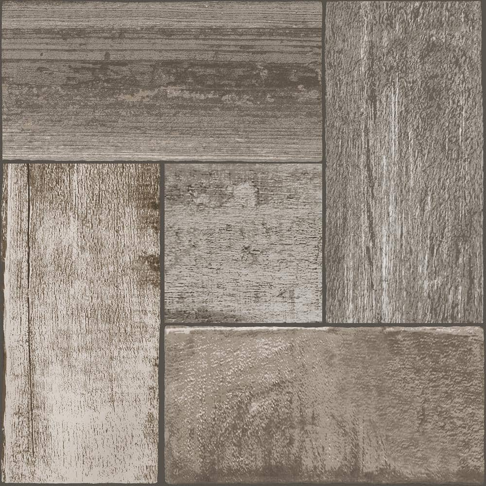 FloorPops Northwoods 12 in. W x 12 in. L Brown Peel & Stick Vinyl Tile ...