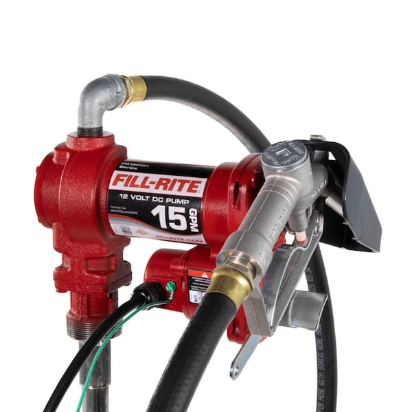 12-Volt 15 GPM 1/4 HP Fuel Transfer Pump (Manual Nozzle Package)