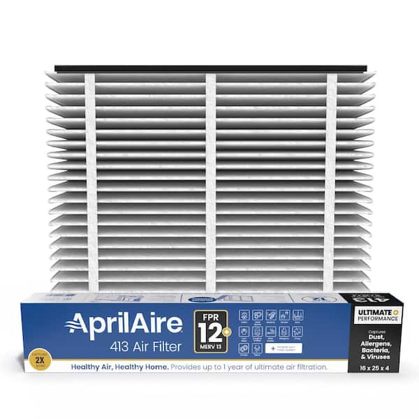 AprilAire 413- 25 in. x 16 in. x 4 in. MERV 13 Pleated Air Filter, Air Purifier Models 1410, 1610, 2410, 2416, 3410, 4400 (1-Pack)