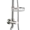 PROOX 5-Spray 8 in. Round Shower System Kit with Hand Shower and Adjustable Slide Bar Soap Dish in Brushed Nickel AE103BN