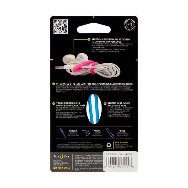 Nite Ize 3 in. Gear Tie Cordable Twist Tie, Bright Blue (4-Pack