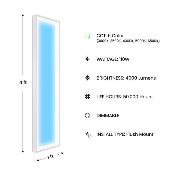 Viribright 6CCT 2 x 4 22 in. x 23.7 in. Width Backlit LED Panel Troffer Light