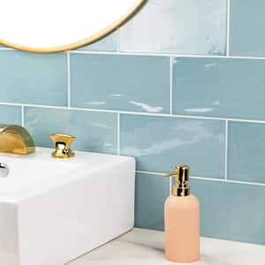 Barbados Light Blue 5 in. x 10 in. 9 mm Polished Ceramic Wall Tile (30 pieces / 9.9 sq. ft. / box)