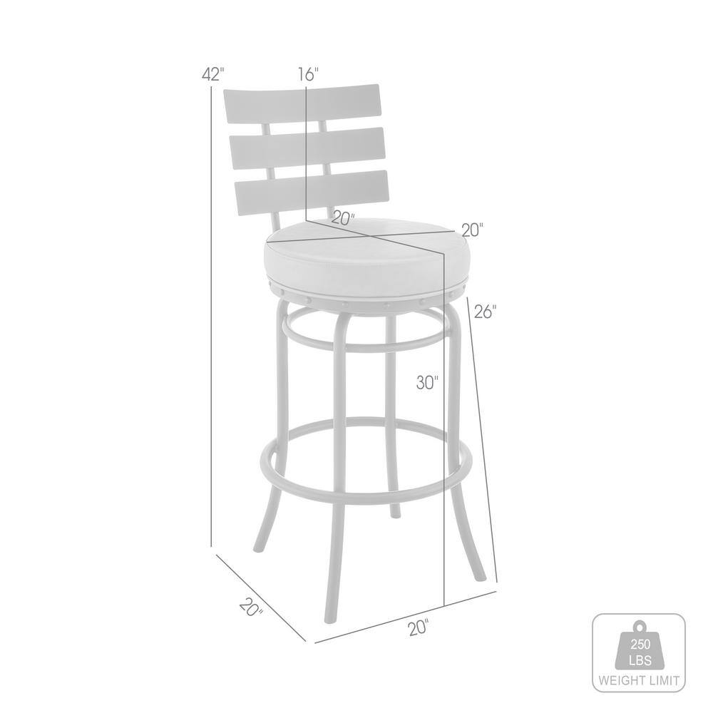 Modern Charm 42" Adjustable Swivel Bar Stool in Gray Faux Leather and Metal