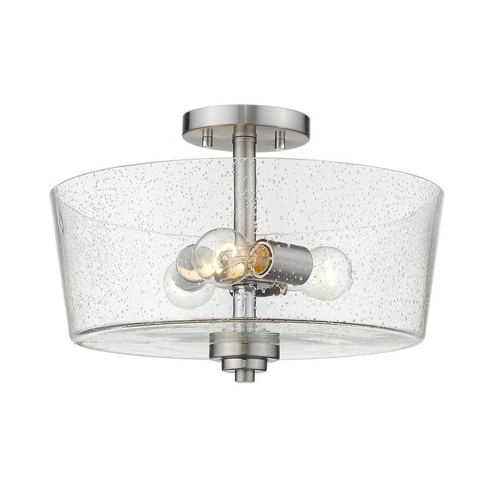 Rowe 15 in. 3-Light Satin Nickel Semi-Flush Mount price history on PriceWatchPro