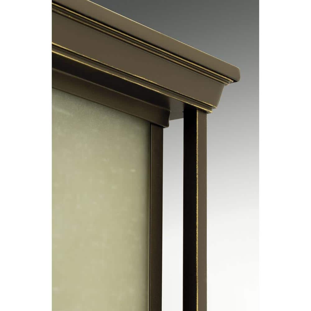 Antique Bronze Dimmable Lantern Sconce with Linen Glass Shade