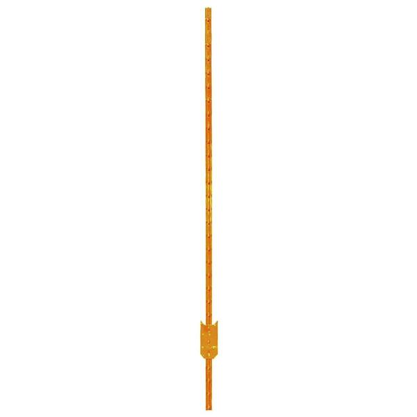 Everbilt 1-3/4 in. x 3-1/2 in. x 6 ft. Orange T Post with Anchor Plate