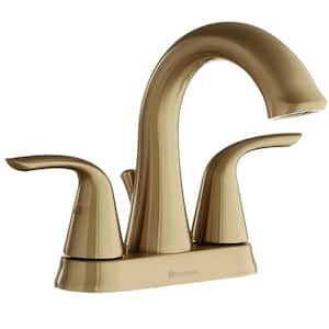 Irena 4 in. Centerset 2-Handle Bathroom Faucet in Brushed Gold
