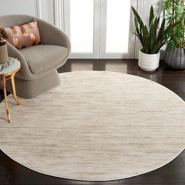Whisper 7 ft. x 7 ft. Ivory/Beige Monochrome Marle Round Area Rug