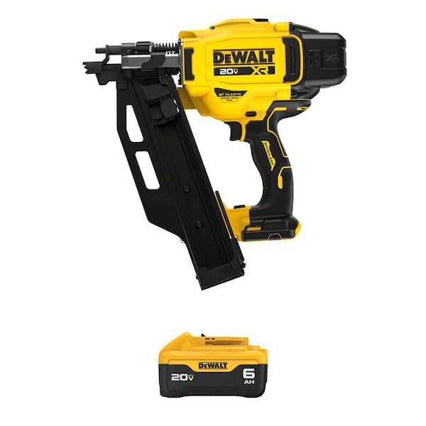 20-Volts Lithium-Ion 3-1/2 in. 21° Cordless Framing Nailer with 20-Volts MAX Lithium-Ion 6.0 Ah Battery Pack