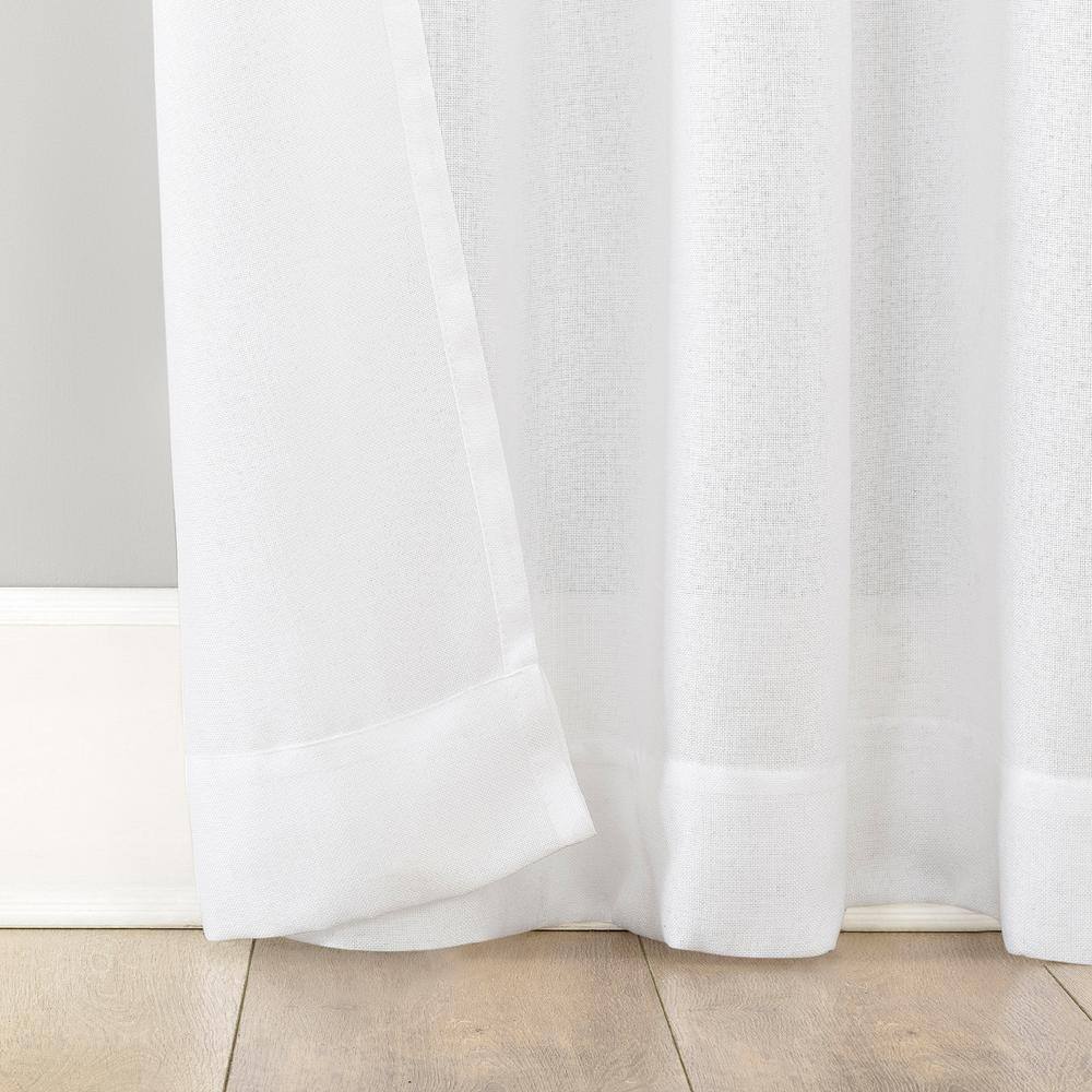 White 40"x63" Polyester Sheer Tab Top Curtain Panel