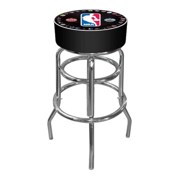 Trademark NBA Logo with All Teams 31 in. Chrome Padded Swivel Bar Stool