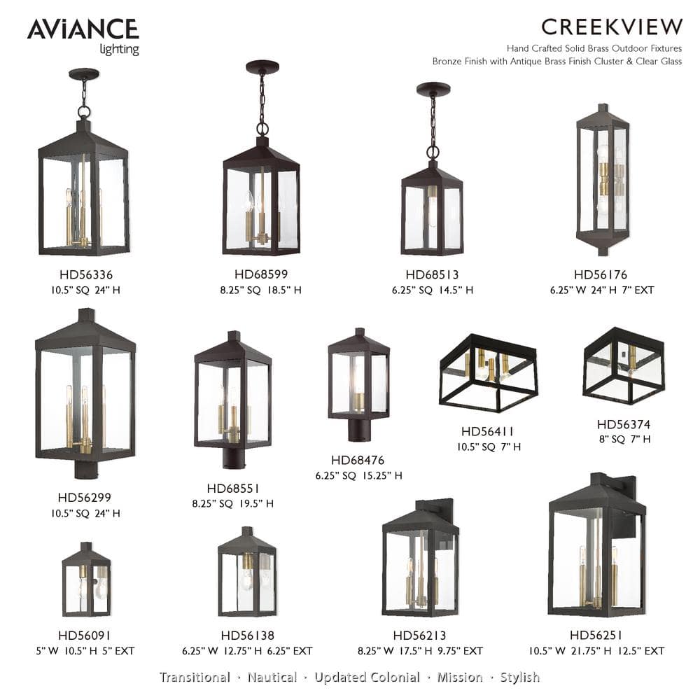 Nyack Bronze 3-Light Outdoor Pendant Lantern