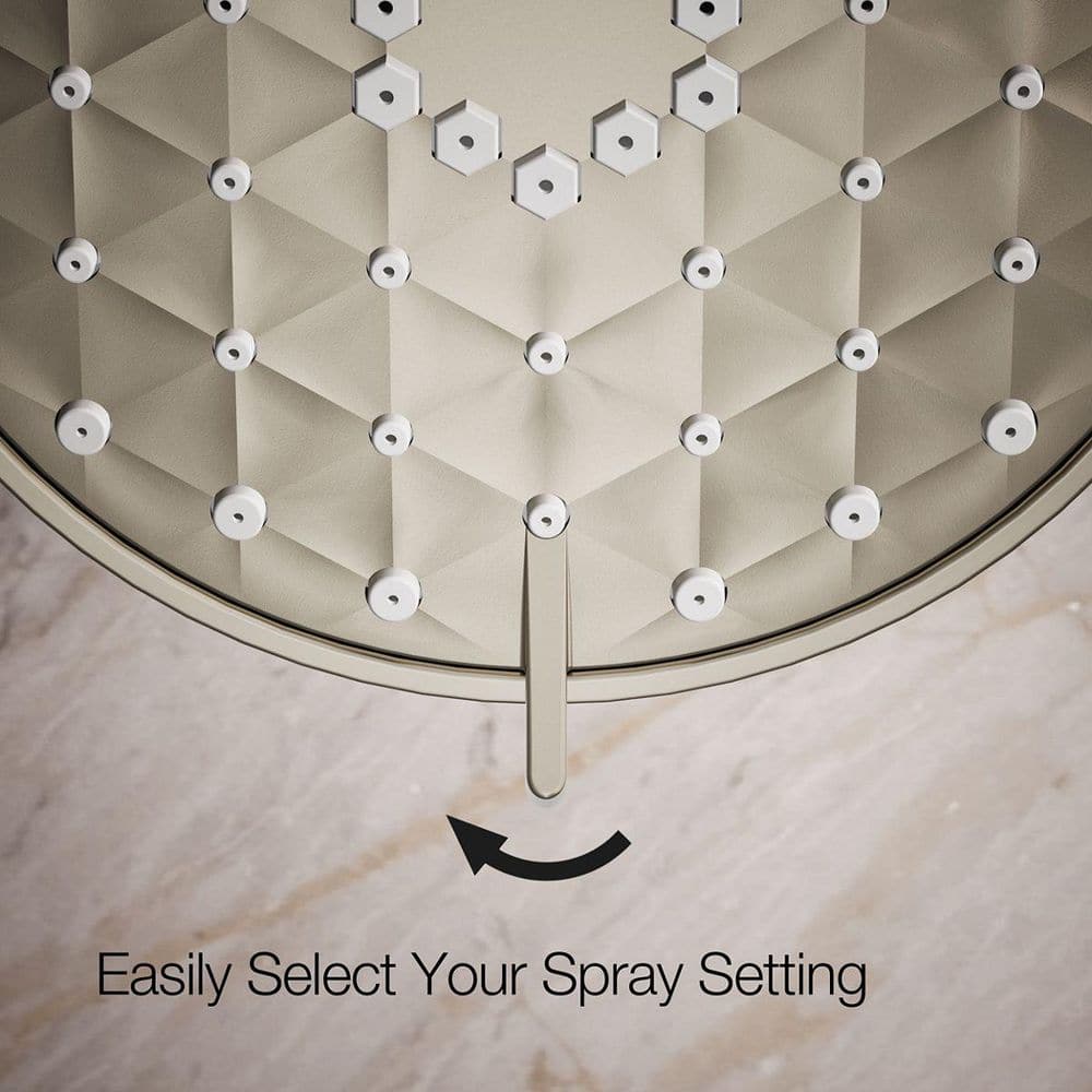 Vibrant Brushed Nickel Multifunction Wall-Mounted Showerhead