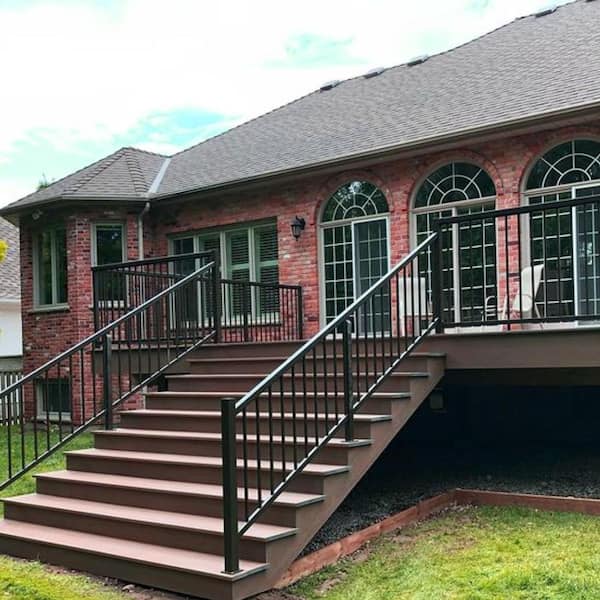 Vista Railing Systems Inc Vista 36 in. H x 2 in. W Black Aluminum Mid Stair Post for Stair Railing Kit