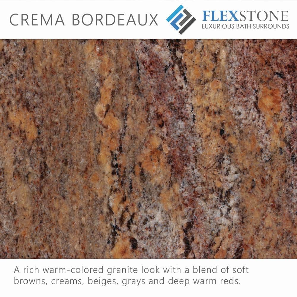 Crema Bordeaux Composite Single Threshold Rectangle Shower Base