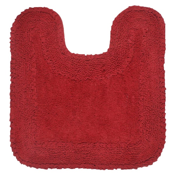Radiant Collection 100% Cotton Bath Rugs Set, Machine Wash, 20 in. x20 in. Contour, Red