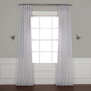 Steel Mountain Grey Solid Faux Linen Sheer Curtain - 50 in. W X 84 in. L