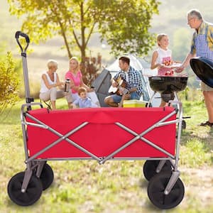 3.95 cu. ft. Steel and Fabric Garden Cart in Red