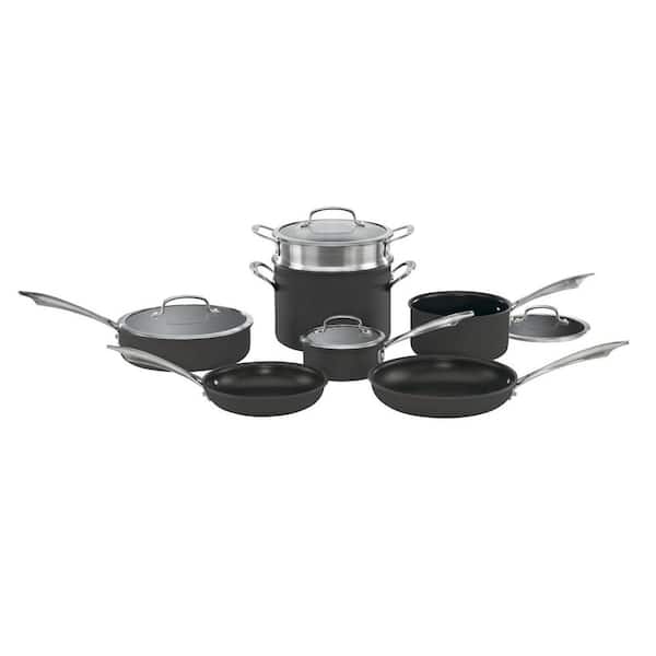 Cuisinart 11-Piece Black Cookware Set with Lids DSA11 - The Home Depot