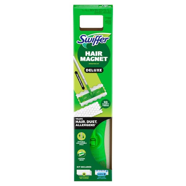 Hair Magnet Deluxe 10.3 in. Sweeping Starter Kit(1-Sweeper, 6-Dry Cloths, 2-Wet Cloths)