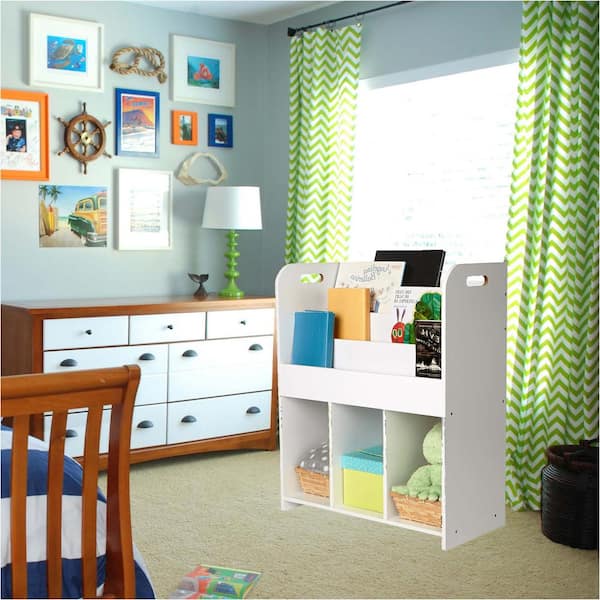 5-Cubby Kids Toy Storage Organizer Wooden Bookshelf Natural/White - On Sale  - Bed Bath & Beyond - 38261131