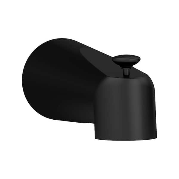 Symmons Dia 7 Inch Diverter Tub Spout in Matte Black with Thread on Installation