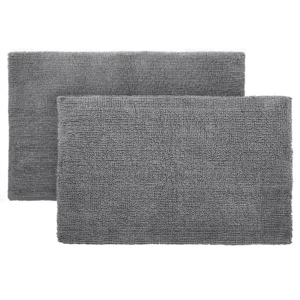 Home Decorators Collection Shadow Gray 17 in. x 24 in. Cotton Reversible Bath  Rug (Set of 2) HMT436_Shadow G - The Home Depot