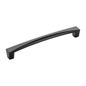 Crest Collection Pull 6-5/16 Inch (160mm) Center to Center Matte Black Finish Modern Bar Pull Zinc