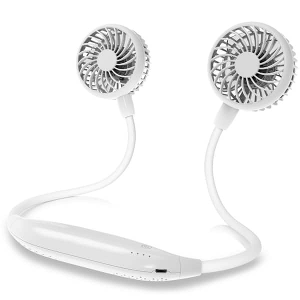 panergy 2.4 in. Portable Hands-Free Personal Neck Fan in White