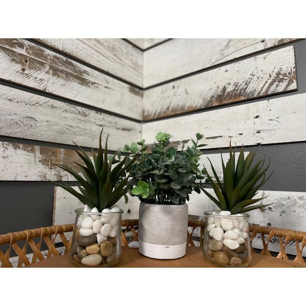 BARNLINE 5/16 in. x 3 in. x Varying Length Whitewashed Barn Wood Planks (10 sq. ft.)