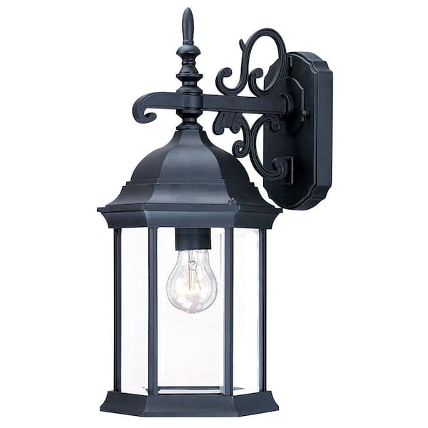 Acclaim Lighting Madison Collection 1-Light Matte Black Outdoor Wall Lantern Sconce