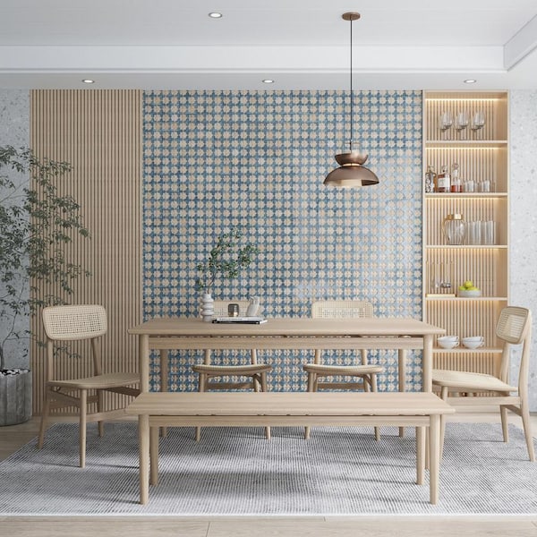 Citadel 6 in. x 6 in. Matte and Glossy Blue, Beige Porcelain Wall Sample Tile
