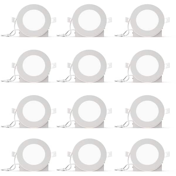 InfiBrite 4 in. Slim Recessed LED with Night Light 5CCT Selectable White New Construction 9-Watt 750 Lumen Triac Dimmable 12-Pack