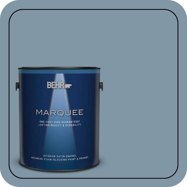 BEHR MARQUEE 1 gal. #560F-5 Bleached Denim Satin Enamel Interior Paint & Primer