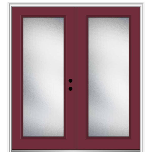 MMI Door 72 in. x 80 in. Micro Granite Left-Hand Inswing Full Lite Decorative Painted Fiberglass Smooth Prehung Front Door