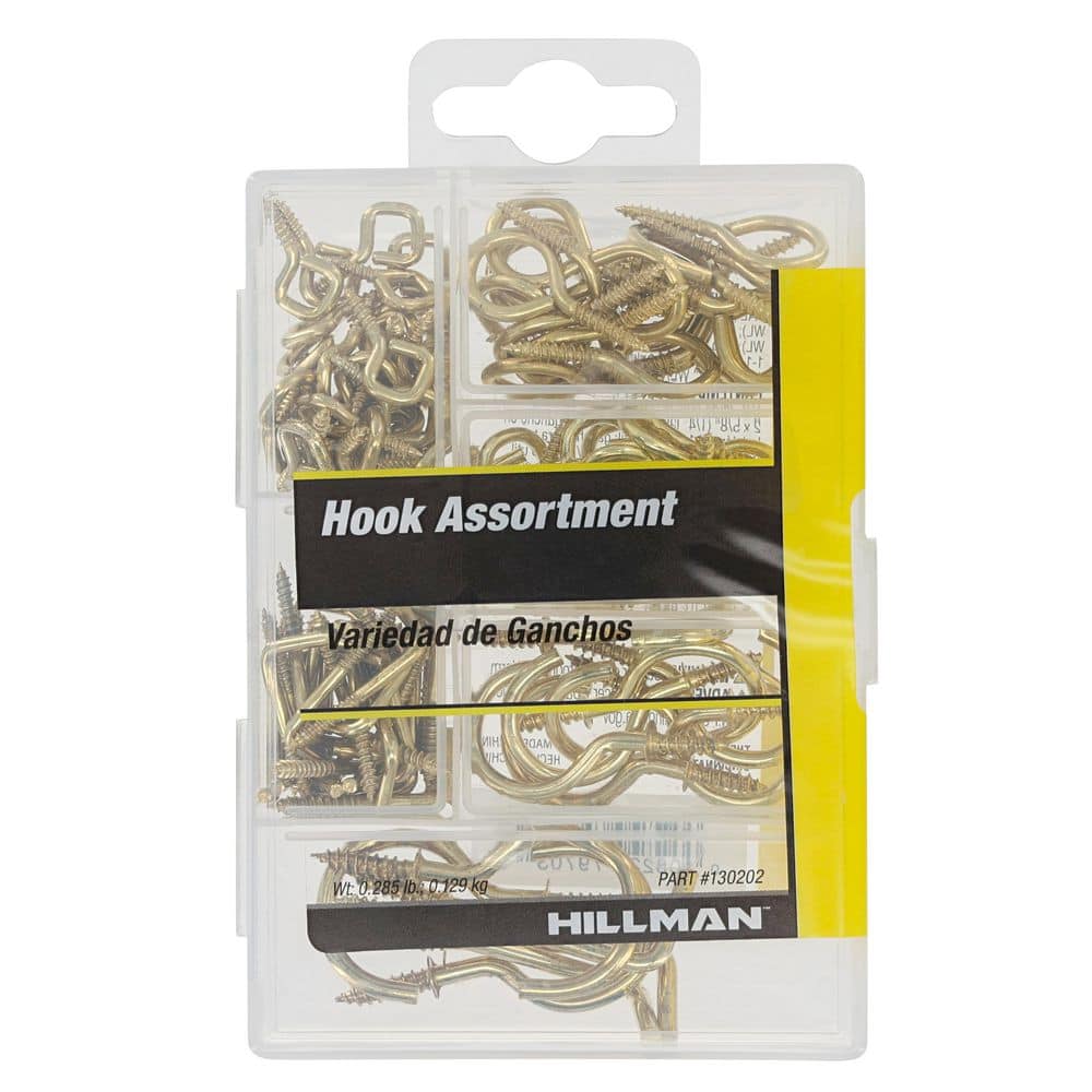 Hillman Small Brass Screw Eye Assorted Kit (121-Pack) 130202 - The