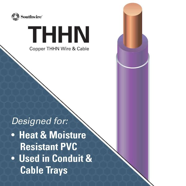 2500 ft. 14 Purple Solid CU THHN Wire