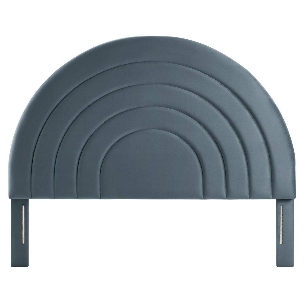 Cadet Blue Velvet Arched Full Headboard