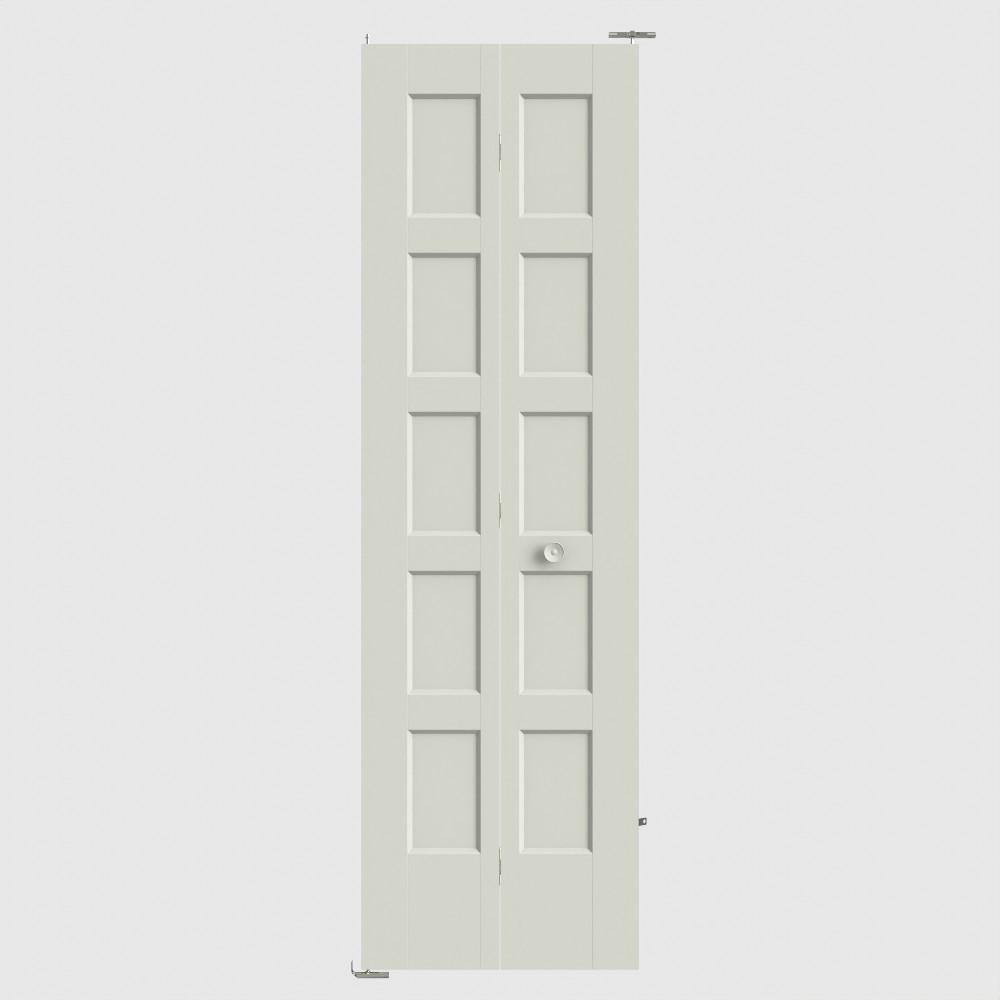 24 in. x 80 in. 5-Panel Bayshore Hollow Core Ivory Keys Molded Composite Bi-Fold Door