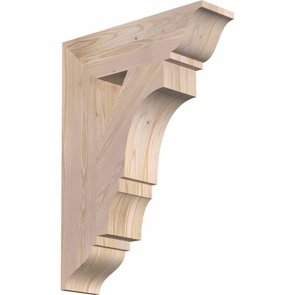 Ekena Millwork 5.5 in. x 30 in. x 22 in. Douglas Fir Balboa Traditional Smooth Bracket