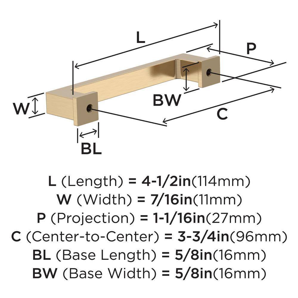 Champagne Bronze Modern Bar Cabinet Pulls with Mounting Hardware